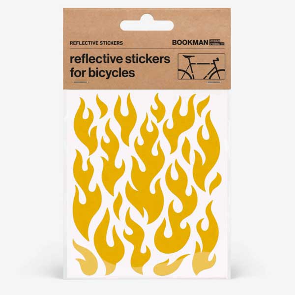 BOOKMAN Reflective Stickers Flames 522：Yellow【クリックポスト対応】