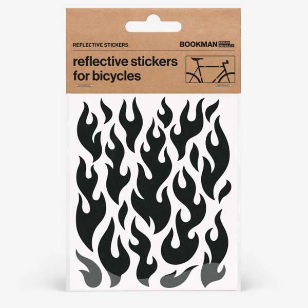 BOOKMAN Reflective Stickers Flames 520：Black【クリックポスト対応】