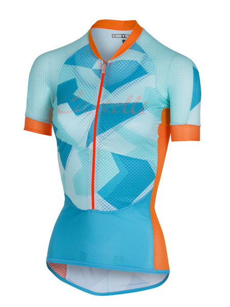 CASTELLI 18037 CLIMBER'S W JERSEY：086 Sky Blue/Orange Fluo