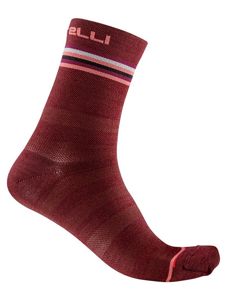 カステリ 21557 GO W 15 SOCK 421 BORDEAUX/BRILLIANT PINK-WHITE：S/M【クリックポスト対応】